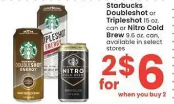 Albertsons Starbucks doubleshot, tripleshot or nitro cold brew offer