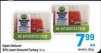 Albertsons Open nature 93% lean ground turkey offer