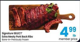 Albertsons Signature select extra meaty pork back ribs offer