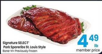 Albertsons Signature select pork spareribs st. louis style offer