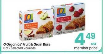 Albertsons O organics fruit & grain bars offer