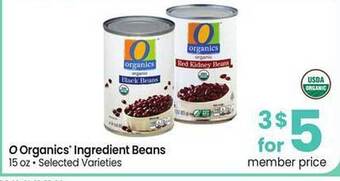 Albertsons O organics ingredient beans offer