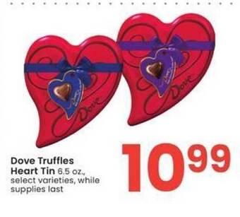 Albertsons Dove truffles heart tin offer