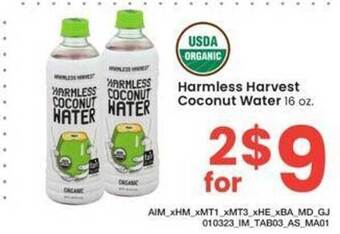 Albertsons Harmless harvest coconut water offer