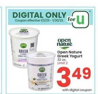 Albertsons Open nature greek yogurt offer