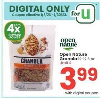 Albertsons Open nature granola offer