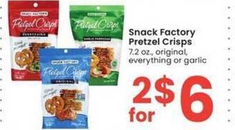 Albertsons Snack factory pretzel crisps offer