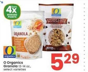 Albertsons O organics granola offer