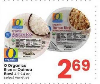 Albertsons O organics rice or quinoa bowl offer