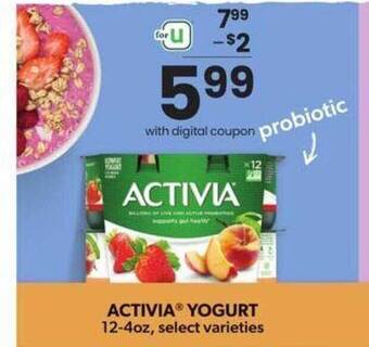 Albertsons Activia yogurt offer