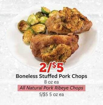 Fareway Boneless stuffed pork chops offer