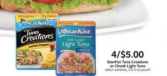 Fareway Starkist tuna creations or chunk light tuna offer