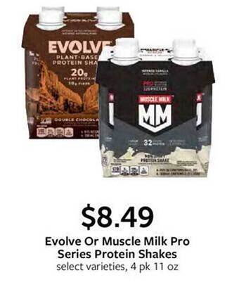 Fareway Evolve or muscle milk pro series protein shakes offer