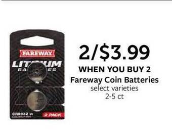 Fareway Fareway coin batteries offer