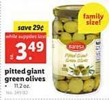 Lidl Pitted giant green olives offer
