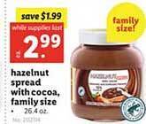 Lidl Hazelnut spread with cocoa, family size offer