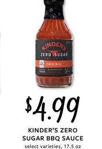 Fareway Kinder's zero sugar bbq sauce select varieties offer