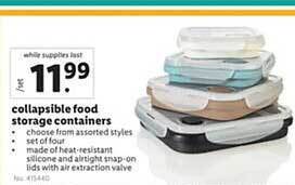 Lidl Collapsible food storage containers offer