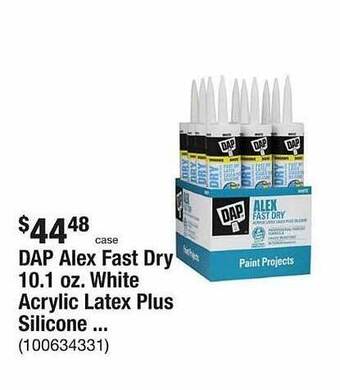 The Home Depot Dap alex fast dry white acrylic latex plus silicone offer