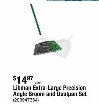 The Home Depot Libman extra-large precision angle broom and dustpan set offer