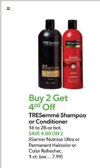 Publix Tresemmé shampoo or conditioner offer