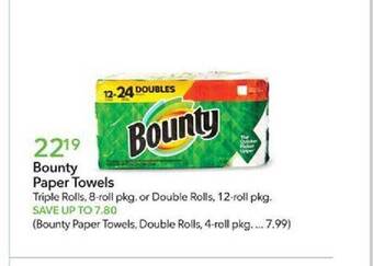 Publix Bounty paper towels offer