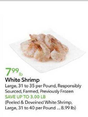 Publix White shrimp offer