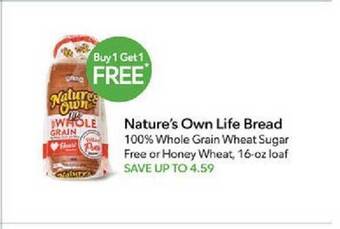 Publix Nature's own life bread offer