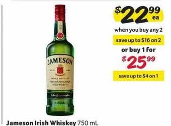 Winn Dixie Jameson irish whiskey offer