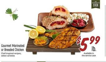 Sprouts Farmers Market Gourmet marinated or breaded chicken offer