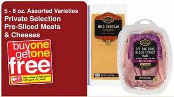 Harris Teeter Private selection pre-sliced meats & cheeses offer
