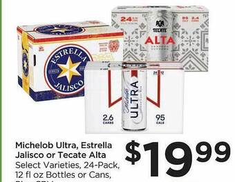 Food 4 Less Michelob ultra, estrella jalisco or tecate alta offer