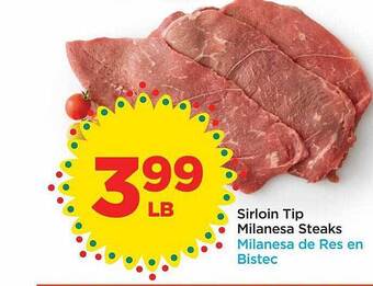 Food 4 Less Sirloin tip milanesa steaks offer