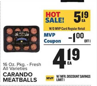 Food Lion Carando meatballs offer