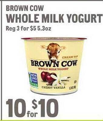 New Seasons Market Brown cow whole milk yogurt offer