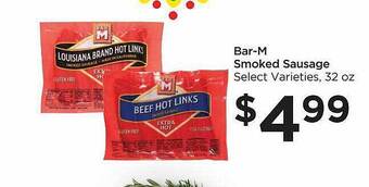 Food 4 Less Bar-m smoked sausage offer