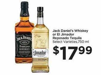 Food 4 Less Jack daniel's whiskey or el jimador reposado tequila offer