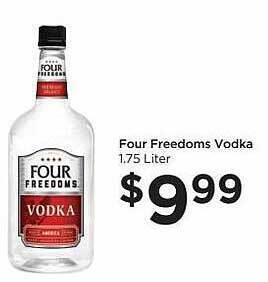 Food 4 Less Four freedoms vodka offer