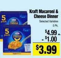 Food Giant Kraft macaroni & cheese dinner offer