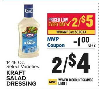 Food Lion Kraft salad dressing offer