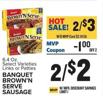 Food Lion Banquet brown'n serve sausage offer