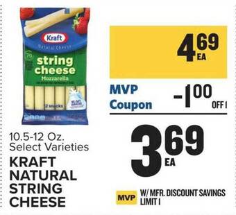 Food Lion Kraft natural string cheese offer
