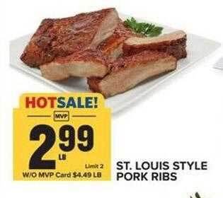 Food Lion St. louis style pork ribs offer