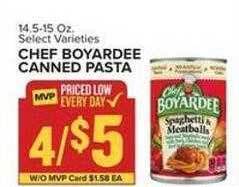 Food Lion Chef boyardee canned pasta offer