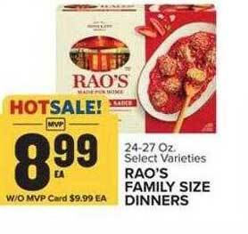 Food Lion Rao's family size dinners offer