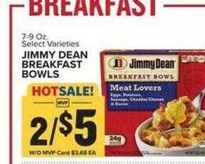 Food Lion Jimmy dean breakfast bowls offer
