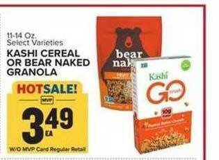 Food Lion Kashi cereal or bear naked granola offer