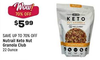 Grocery Outlet Nutrail keto nut granola club offer