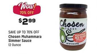 Grocery Outlet Chosen muhammara simmer sauce offer