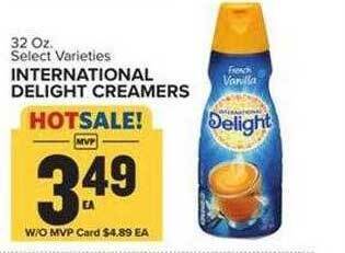 Food Lion International delight creamers offer